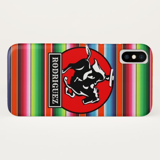 Eigen naam Charro Horse Spaanse Mexicaanse Serape Case-Mate iPhone Case (Achterkant (horizontaal))
