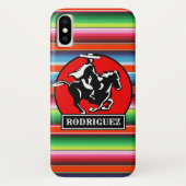 Eigen naam Charro Horse Spaanse Mexicaanse Serape Case-Mate iPhone Case (Achterkant)