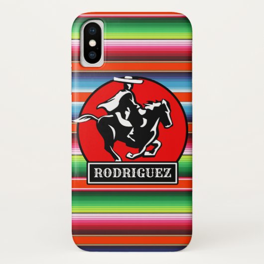 Eigen naam Charro Horse Spaanse Mexicaanse Serape Case-Mate iPhone Case (Achterkant)