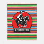 Eigen naam Charro Horse Spaanse Mexicaanse Serape Fleece Deken (Voorkant)