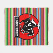 Eigen naam Charro Horse Spaanse Mexicaanse Serape Fleece Deken (Voorkant (Horizontaal))