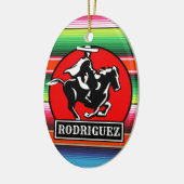 Eigen naam Charro Horse Spaanse Mexicaanse Serape Keramisch Ornament (Links)