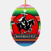 Eigen naam Charro Horse Spaanse Mexicaanse Serape Keramisch Ornament (Voorkant)