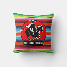 Eigen naam Charro Horse Spaanse Mexicaanse Serape Kussen