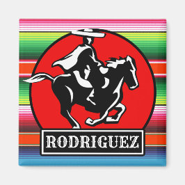 Eigen naam Charro Horse Spaanse Mexicaanse Serape Magneet