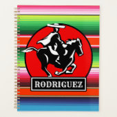 Eigen naam Charro Horse Spaanse Mexicaanse Serape Planner (Voorkant)