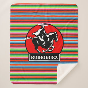 Eigen naam Charro Horse Spaanse Mexicaanse Serape Sherpa Deken