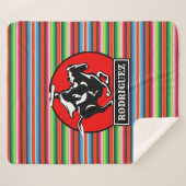 Eigen naam Charro Horse Spaanse Mexicaanse Serape Sherpa Deken (Voorkant (horizontaal))