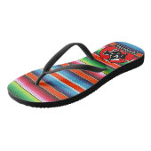 Eigen naam Charro Horse Spaanse Mexicaanse Serape Teenslippers (Schuin)
