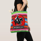 Eigen naam Charro Horse Spaanse Mexicaanse Serape Tote Bag (Dichtbij)