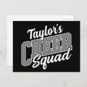 Eigen naam Cheerleader School Varsity Cheer Squad Briefkaart (Voorkant / Achterkant)