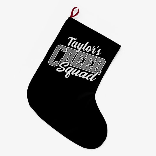 Eigen naam Cheerleader School Varsity Cheer Squad Grote Kerstsok (Voorkant (Hangend))