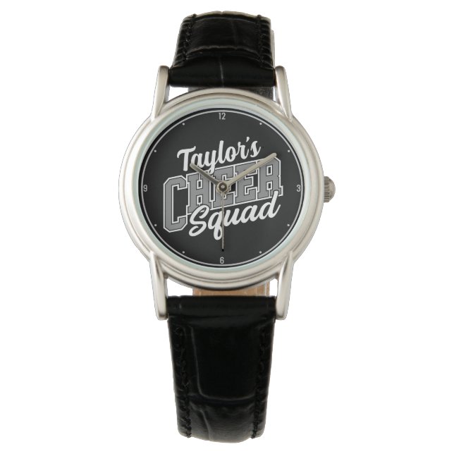Eigen naam Cheerleader School Varsity Cheer Squad Horloge (Voorkant)