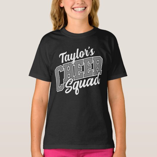 Eigen naam Cheerleader School Varsity Cheer Squad T-shirt (Voorkant)
