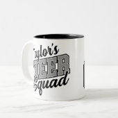 Eigen naam Cheerleader School Varsity Cheer Squad Tweekleurige Koffiemok (Voorkant links)