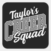 Eigen naam Cheerleader School Varsity Cheer Squad Vierkante Sticker (Voorkant)