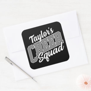 Eigen naam Cheerleader School Varsity Cheer Squad Vierkante Sticker
