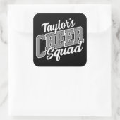 Eigen naam Cheerleader School Varsity Cheer Squad Vierkante Sticker (Tas)