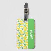 Eigen naam citroenpatroon bagagelabel (Voorkant (verticaal))