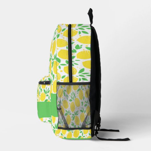 Eigen naam citroenpatroon bedrukte rugzak (Rechts)