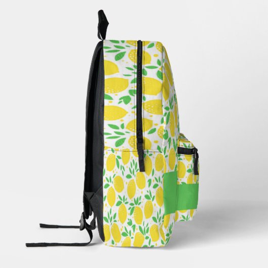 Eigen naam citroenpatroon bedrukte rugzak (Links)