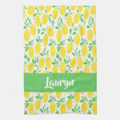 Eigen naam citroenpatroon theedoek (Verticaal)