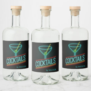 Eigen naam COCTAILS-labelset Likeurfles Etiket