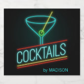 Eigen naam COCTAILS-labelset Likeurfles Etiket (Enkel label)