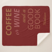 Eigen naam COFFEE / WIJN EN GOEDE BOEK Sherpa Deken (Voorkant (horizontaal))