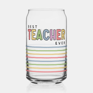 Eigen naam — Colorful Teacher Apprecits — cadeautj Blikvorm Glas