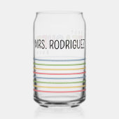 Eigen naam — Colorful Teacher Apprecits — cadeautj Blikvorm Glas (Achterkant)