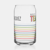 Eigen naam — Colorful Teacher Apprecits — cadeautj Blikvorm Glas (Rechts)