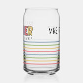 Eigen naam — Colorful Teacher Apprecits — cadeautj Blikvorm Glas (Links)