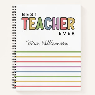 Eigen naam — Colorful Teacher Apprecits — cadeautj Notitieboek