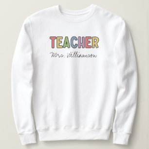 Eigen naam — Colorful Teacher Apprecits — cadeautj Trui