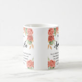 Eigen naam Coral Red Rose Bericht voor moeder Koffiemok (Center)