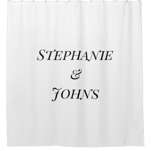 Eigen naam Couples Monogrammen Black White Cool Douchegordijn (Voorkant)