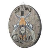 Eigen naam Cowboy Revolver Pistool Whiskey Saloon Dartbord (Voorkant Rechts)