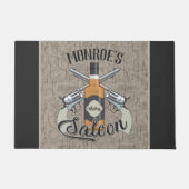 Eigen naam Cowboy Revolver Pistool Whiskey Saloon  Deurmat (Voorkant)