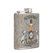 Eigen naam Cowboy Revolver Pistool Whiskey Saloon Heupfles (Rechts)