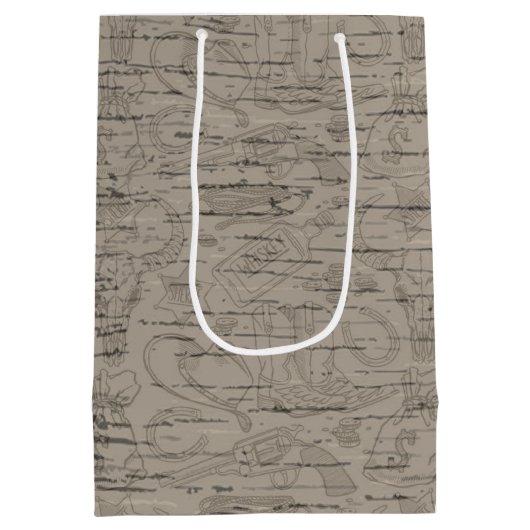 Eigen naam Cowboy Revolver Pistool Whiskey Saloon Medium Cadeauzakje (Achterkant)