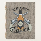 Eigen naam Cowboy Revolver Pistool Whiskey Saloon Planner (Voorkant)