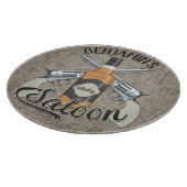 Eigen naam Cowboy Revolver Pistool Whiskey Saloon Snijplank (Hoek)