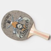 Eigen naam Cowboy Revolver Pistool Whiskey Saloon Tafeltennisbatje (Zijkant)