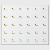 Eigen Naam Creatieve Trendy Gouden Kleur Script Cadeaupapier (Vlak)