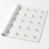 Eigen Naam Creatieve Trendy Gouden Kleur Script Cadeaupapier (Uitgerold)