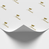 Eigen Naam Creatieve Trendy Gouden Kleur Script Cadeaupapier (Hoek)