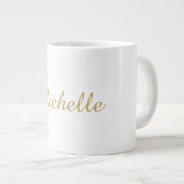Eigen Naam Creatieve Trendy Gouden Kleur Script Grote Koffiekop (Voorkant rechts)