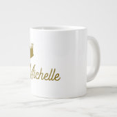 Eigen Naam Creatieve Trendy Gouden Kleur Script Grote Koffiekop (Voorkant rechts)