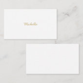 Eigen Naam Creatieve Trendy Gouden Kleur Script Informatiekaartje (Voorkant / Achterkant)
